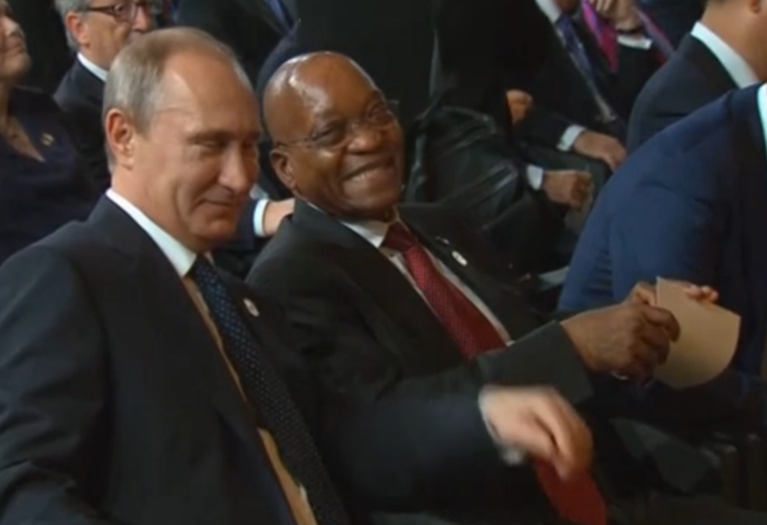 The company you keep: Russian President Vladimir Putin with his only G20 friend at the Summit this week 